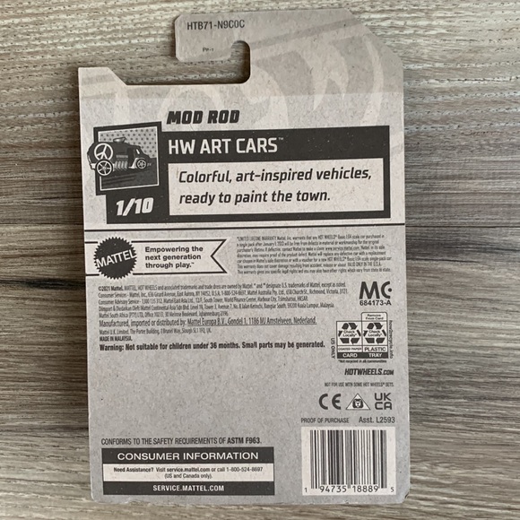 Hot Wheels Car MOD Rod Hotwheels Lets Race Mattel HW Art Cars Netflix Hotrod 🆕 - Picture 3 of 4